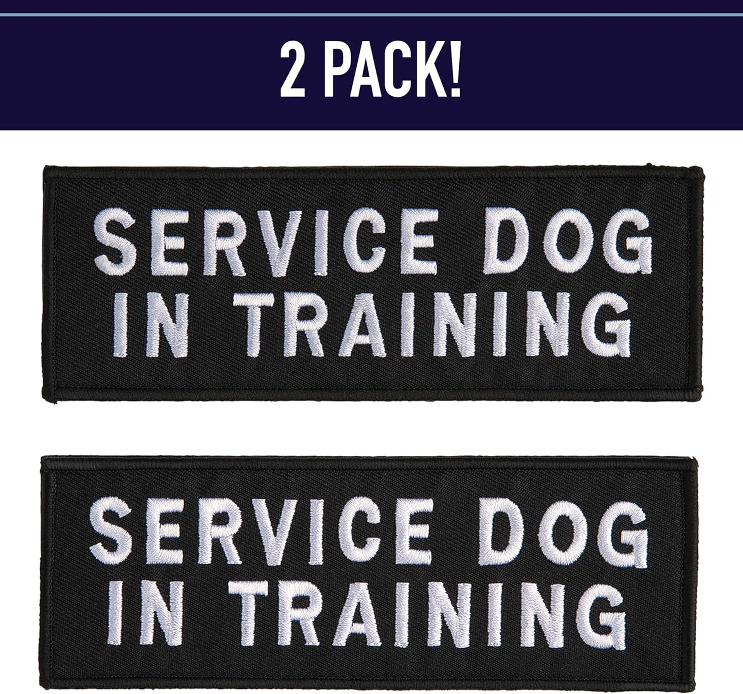 Service Dog Harness Patches | Velcro Embroidered Patches for Harnesses and Vests | Do Not Pet, Dog in Training, Service Dog, Emotional Support | Removable Hook and Loop Design