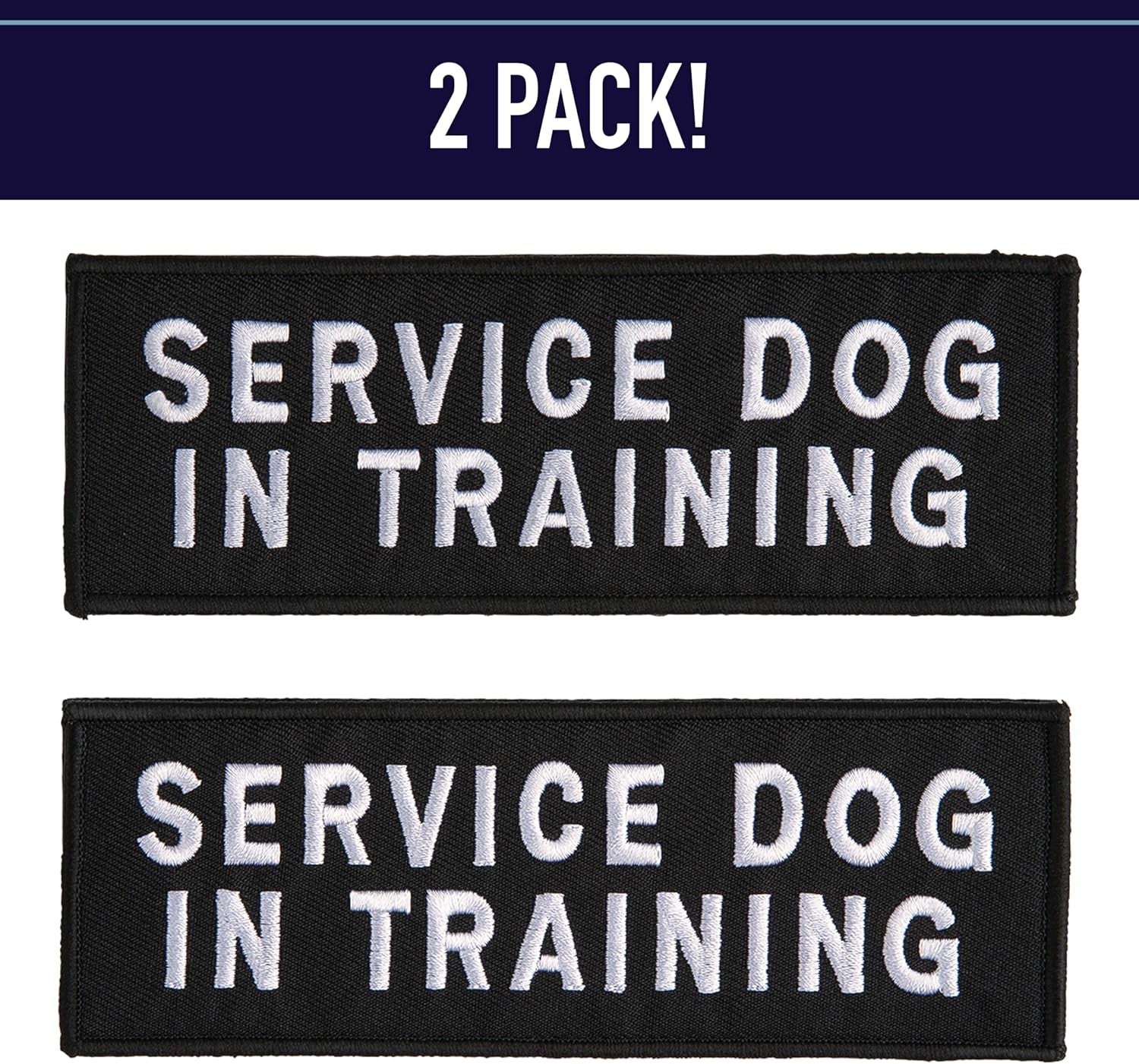 Service Dog Harness Patches | Velcro Embroidered Patches for Harnesses and Vests | Do Not Pet, Dog in Training, Service Dog, Emotional Support | Removable Hook and Loop Design