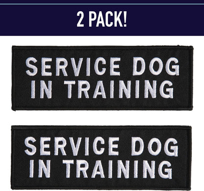 Service Dog Harness Patches | Velcro Embroidered Patches for Harnesses and Vests | Do Not Pet, Dog in Training, Service Dog, Emotional Support | Removable Hook and Loop Design