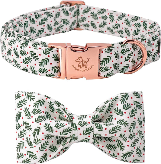 Holiday Adjustable Dog Collar with Soft Bowtie - Comfortable Pet Accessory for Small, Medium, and Large Dogs