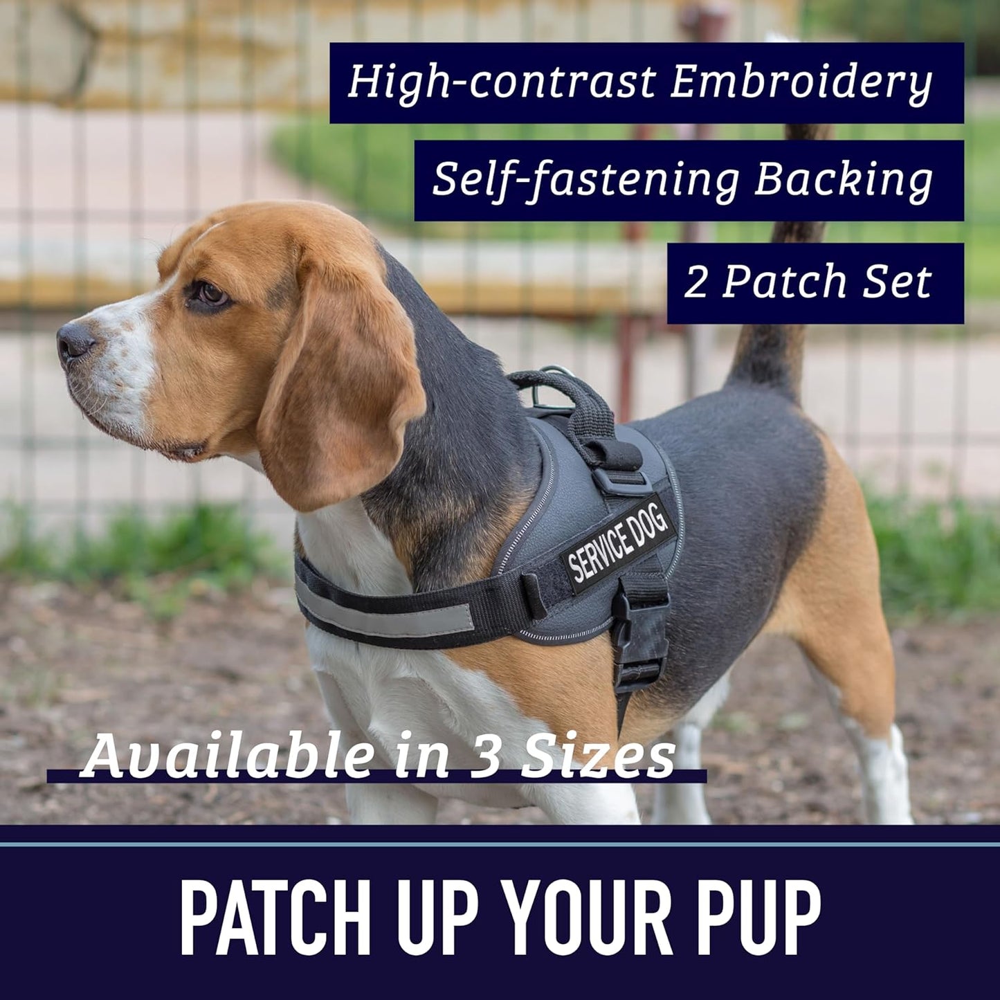 Service Dog Harness Patches | Velcro Embroidered Patches for Harnesses and Vests | Do Not Pet, Dog in Training, Service Dog, Emotional Support | Removable Hook and Loop Design