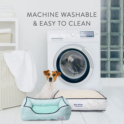 Jonathan Adler Now House for Pets Grey Diamond Small Dog Bed, Machine Washable Cotton/Poly Blend, 17 x 22 x 5 Inches