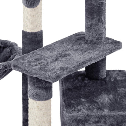 Multi-Level Cat Condo Tower - 34-Inch Cat Tree with Scratch Boards and Sisal Posts for Indoor Kittens