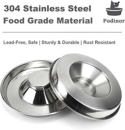 Stainless Steel Puppy Feeding Bowls - Set of 2, 11.8 Inch Dishes for Food and Water